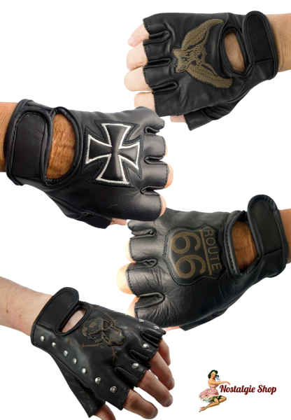 3D Lederhandschuhe fingerlos - Verschiedene Modelle