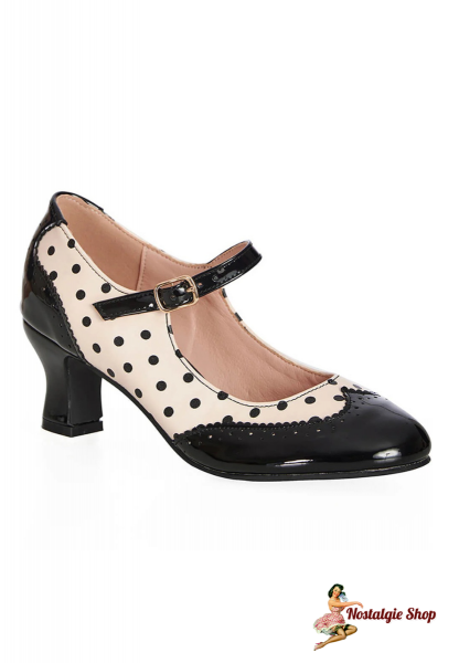 Banned - Steppin&#039; Style Polkadot 50&#039;s Pumps in Nude