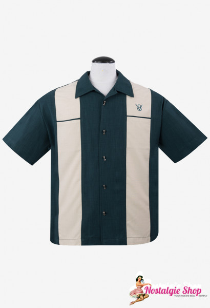 Steady Bowling Shirt - Classic Piston Petrol / Teal