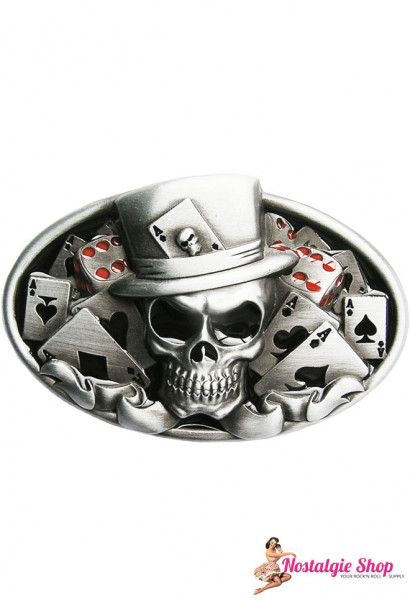 Running Bear Buckle - Poker Skull Casino King Gürtelschnalle