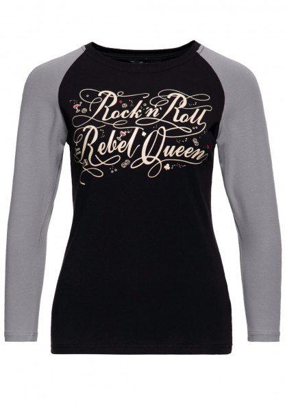 Queen Kerosin - Damen Basic Longsleeve &quot;Rock&#039;n Roll&quot;