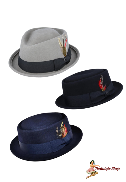 Maz - Wool Felt Crushable Pork Pie Hat verschiedene Farben