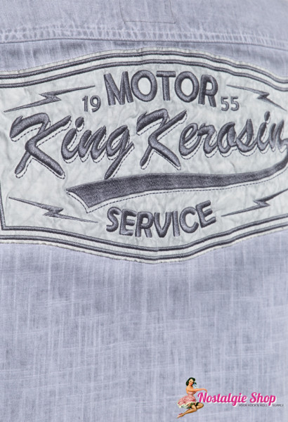 King Kerosin - Oilwashed Workshirt Motor Service - grau oder sand