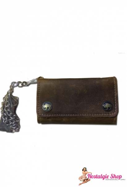 Running Bear Portemonnaie - Büffel Biker Wallet with chain