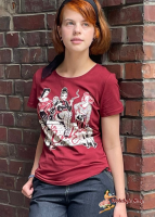 Queen Kerosin - T-Shirt „Girls Girls Girls“ in Rot Queen Kerosin - T-Shirt „Girls Girls Girls“ in Rot