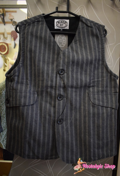 Miner 57 Weste - schwarz/grau gestreift