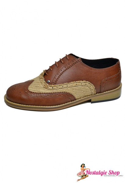 Brogues brown/ecru - vegan