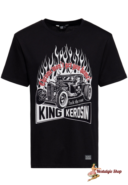 King Kerosin - T-SHIRT 'CHROME WON'T GET YOU HOME' IN SCHWARZ