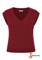 Banned - Gina Cable Knit Pullunder Weinrot