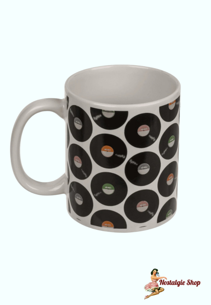 Retro Tasse mit Vinyl-Schallplatten Design