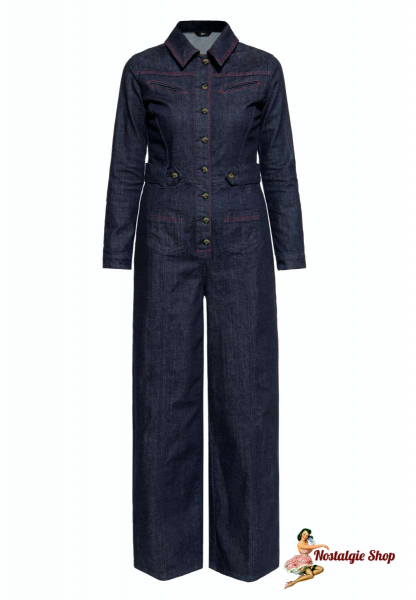 Queen Kerosin - Marlene-Style Jeans OVERALL,Denim Jumpsuit