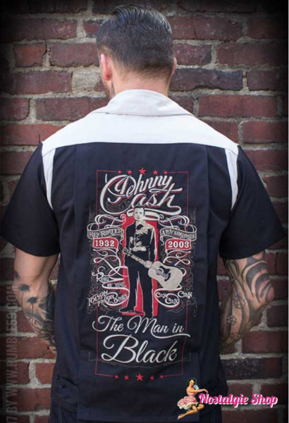 Rumble 59 Bowling Shirt - Man in Black Vintage Cash