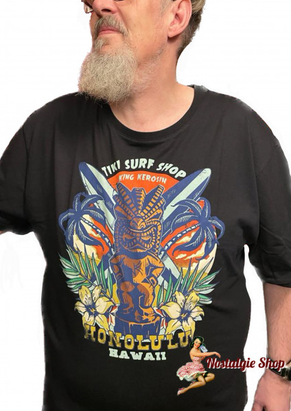 King Kerosin - Print Shirt "TikI Surf Shop" in Black