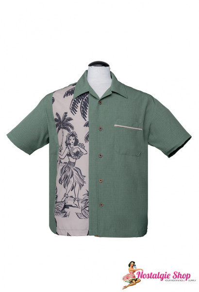 Steady Retro Bowling Shirt The Leilani Tiki Pin Up Tanz, 50er Rockabilly