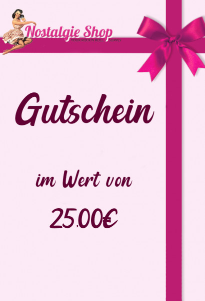 Nostalgieshop Gutschein - 25 Euro