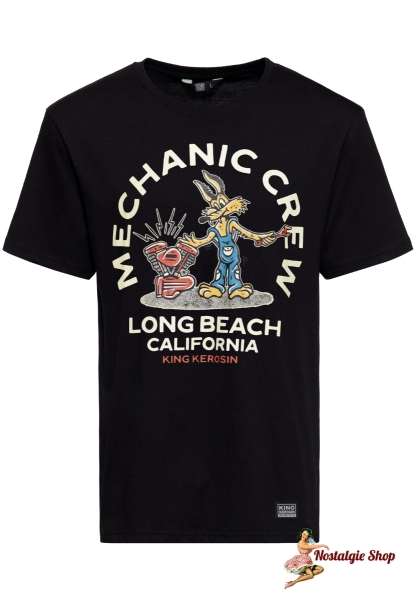 King Kerosin - T-SHIRT 'MECHANIC CREW' IN SCHWARZ