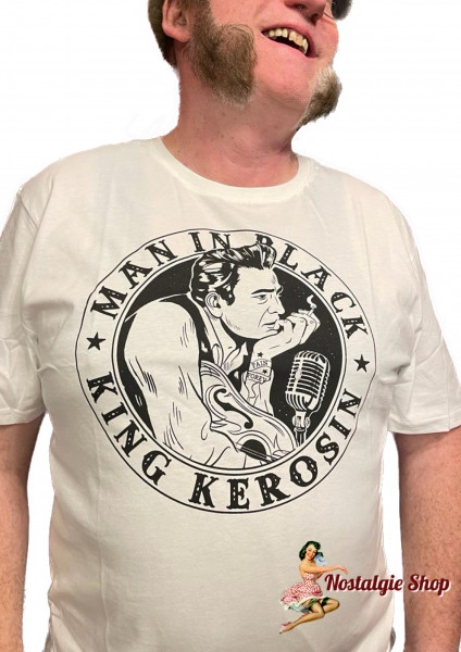 King Kerosin - Print Shirt Man in Black in Weiß