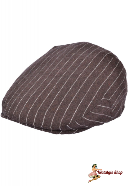 G&H - Brown Pinstripe Flat Cap