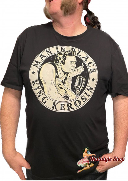 King Kerosin - Print Shirt Man in Black in Black