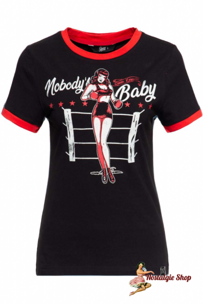 Queen Kerosin - VINTAGE CONTRAST T-SHIRT »NOBODY`S BABY«