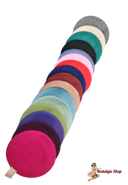 Elegante Damen-Baskenmütze aus 100 % Wolle – in verschiedenen Farben