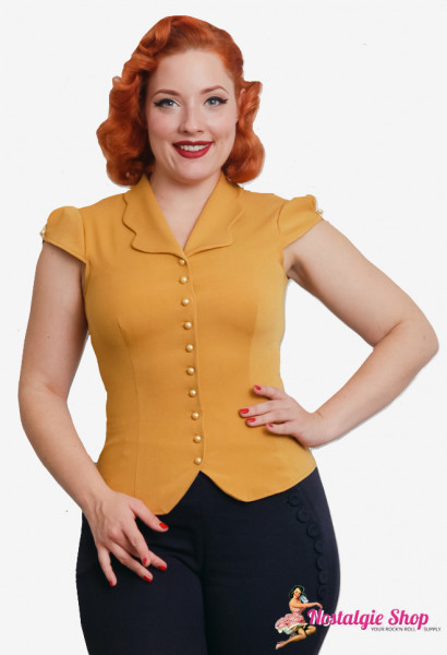 Isadora-Mustard Bluse - Einzelstück