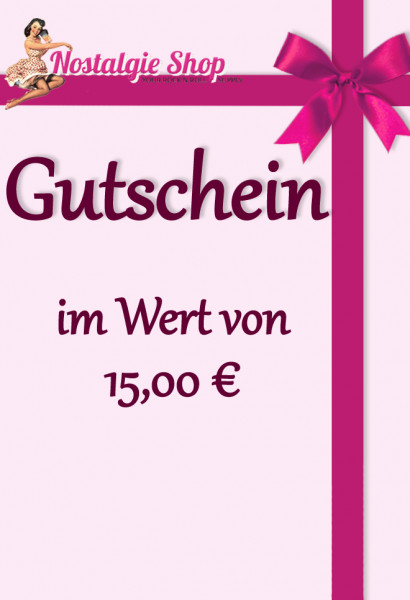 Nostalgieshop Gutschein - 15 Euro