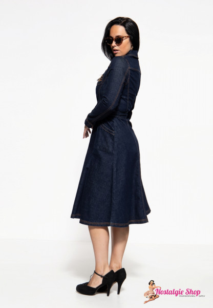 Queen Kerosin Q Crown denim swing dress