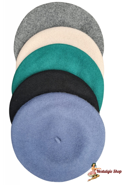 Elegante Damen-Baskenmütze aus 100 % Wolle – in verschiedenen Farben