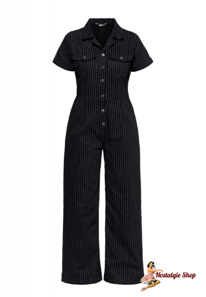 Queen Kerosin - Overall Black gestreift