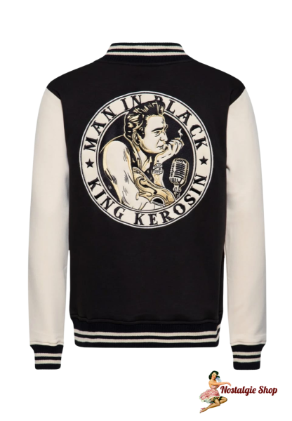King Kerosin - College Jacke 'Man in Black' in Schwarz