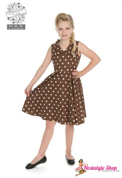 Hearts & Roses Kids Dress "Polka Dots" - brown
