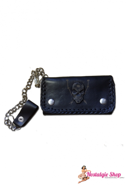 Running Bear Portemonnaie - 3D Totenkopf Biker Wallet with Chain