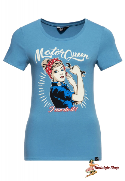 Queen Kerosin - Print T-Shirt «Motor Queen I can do it»