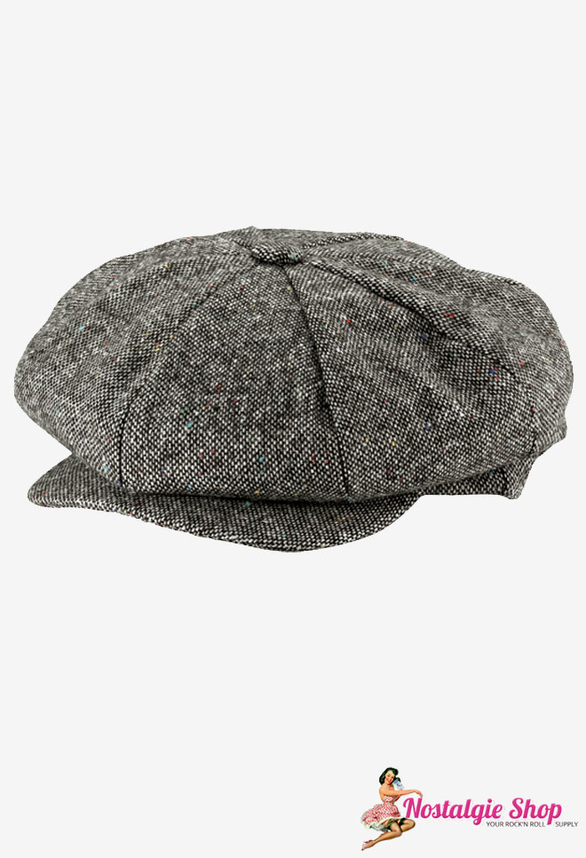 New York Hat Co. Newsboy Cap Salt & Pepper grau