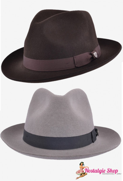 Gladwin Bond Fedora Hut - braun oder grau