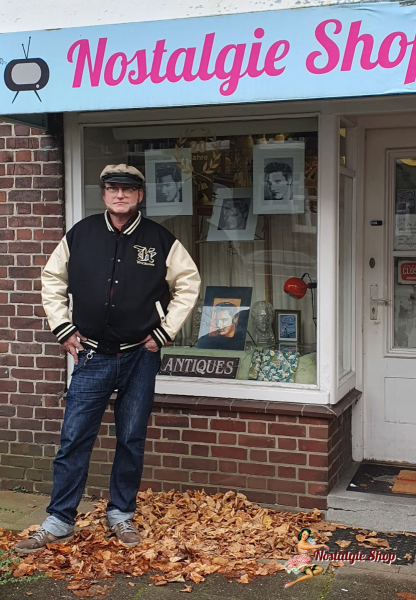 King Kerosin - Leder College Jacke "Detroit Greaser" Echtlederärmel