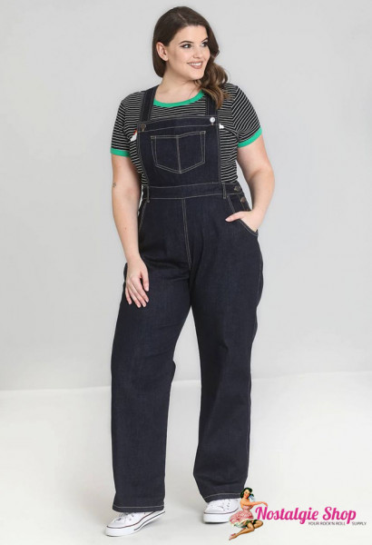 Hell Bunny Elly May Latzhose blau