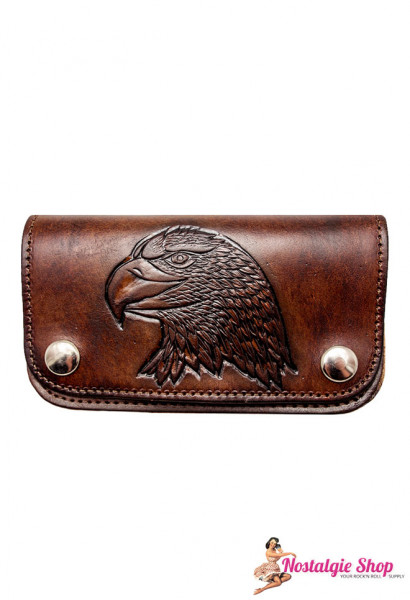 Running Bear Portemonnaie - antik Adlerkopf Wallet with Chain