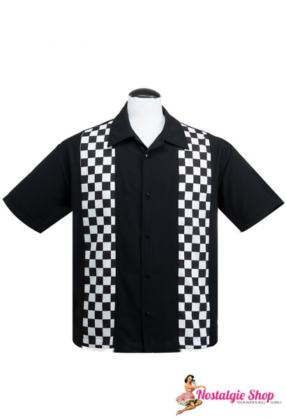 Steady Retro Bowling Shirt - V8 Checkered