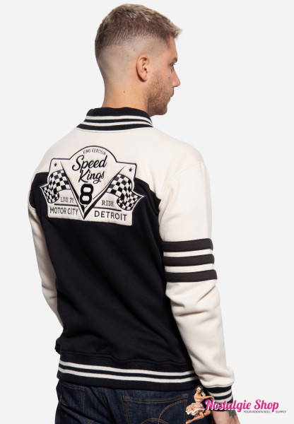 King Kerosin College Sweatjacket &quot;Speed Kings&quot; - two-tone with embroidery