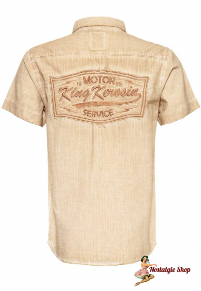 King Kerosin Kurzarm-Hemd im Workwear-Style „Motor Service“