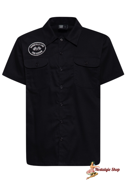 King Kerosin - WORKWEAR HEMD 'BONNEVILLE LAND' IN SCHWARZ