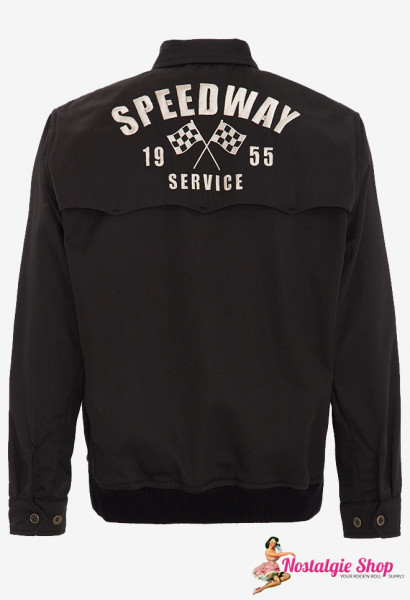 King Kerosin - Gabardine Jacke Speedway - schwarz