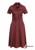 Queen Kerosin  - Swingkleid red Denim Kurzarm Queen Kerosin  - Swingkleid red Denim Kurzarm