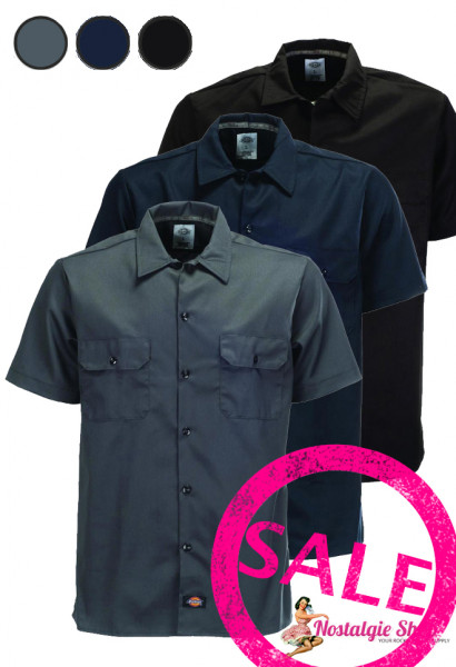 Dickies Workshirt plain slim fit - Grau Gr. S