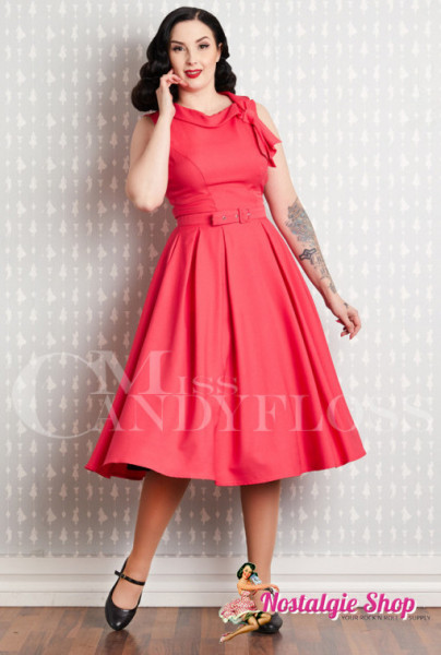Miss Candyfloss Thelise-Coral Swing Dress