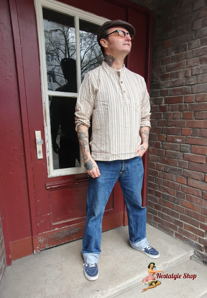 Coline - Oldschool Stripes long sleeve shirt Creme