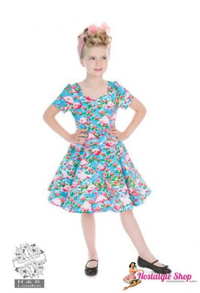 Hearts & Roses London children´s dress - Flamingo print