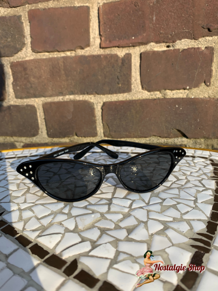 Cateye Sonnenbrille - schwarz mit Strass